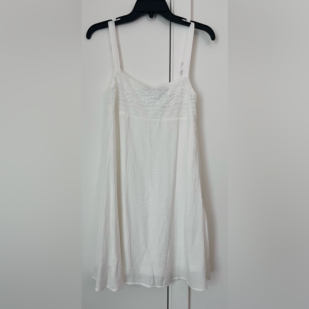 Rebel Flow White Mini Dress with embroidery